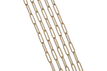CH-147SS/G Permanent Waterproof Gold Stainless Steel Paperclip Cable Chain