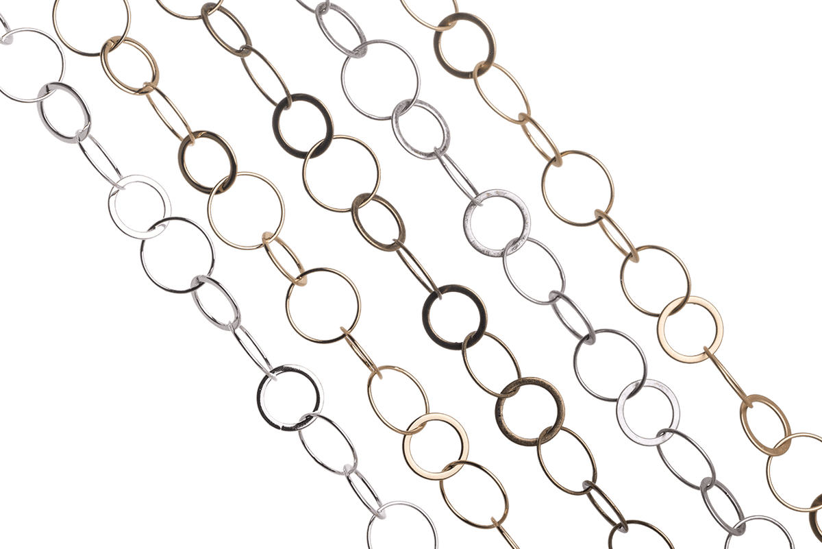 Jewelry Making Supplies Round Cable Chain with 12mm and 18mm Links