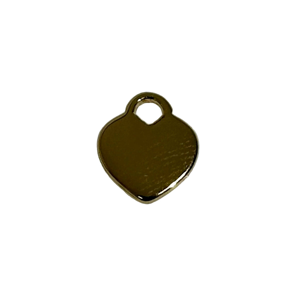 Gold heart-shaped pendant on a white background
