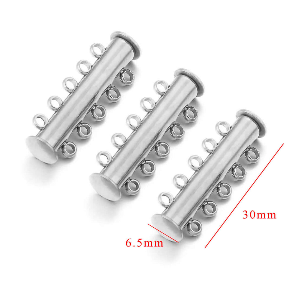 5-hole magnetic slide clasp for multi-strand jewelry
