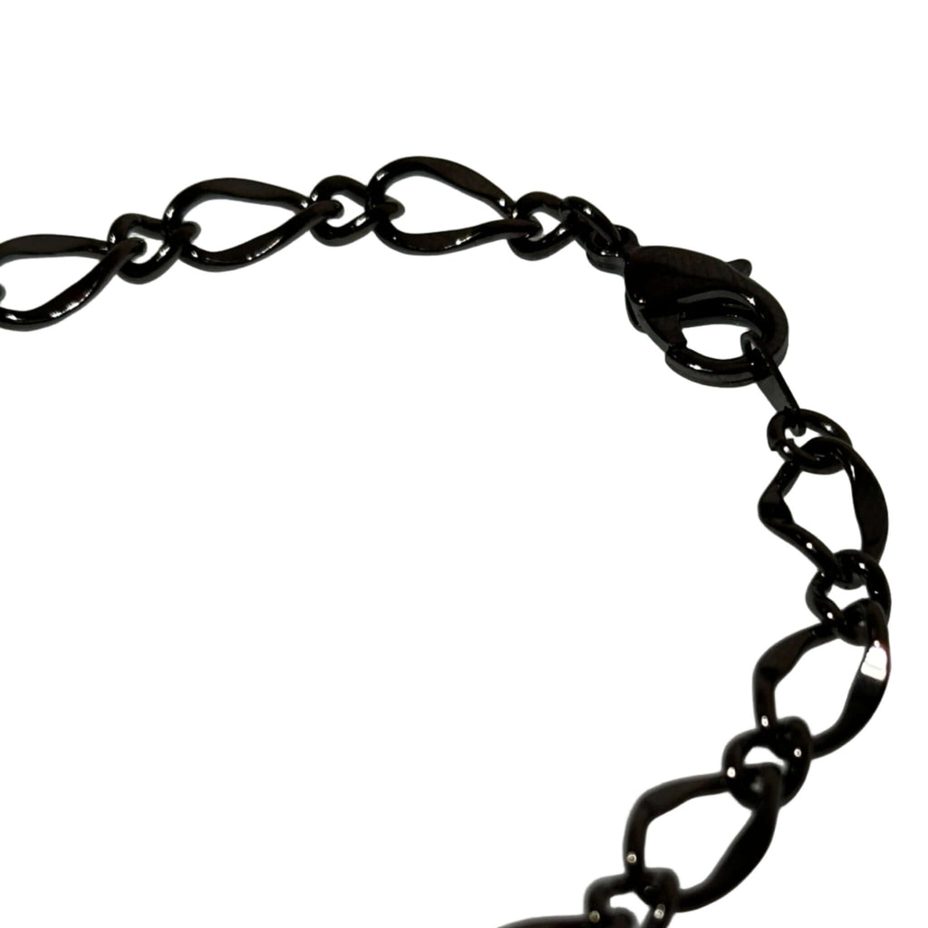 Close-up of the Figaro Style Chain Bracelet in Gunmetal showing detailed links.