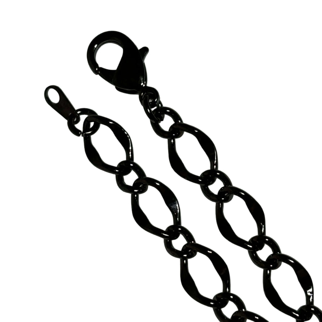 Close-up of the Figaro Style Chain Bracelet in Gunmetal showing detailed links.