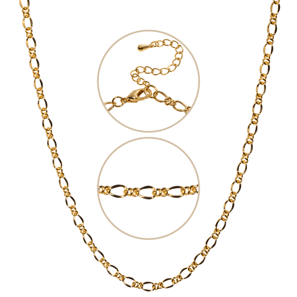 Figaro Chain Necklace in Gold