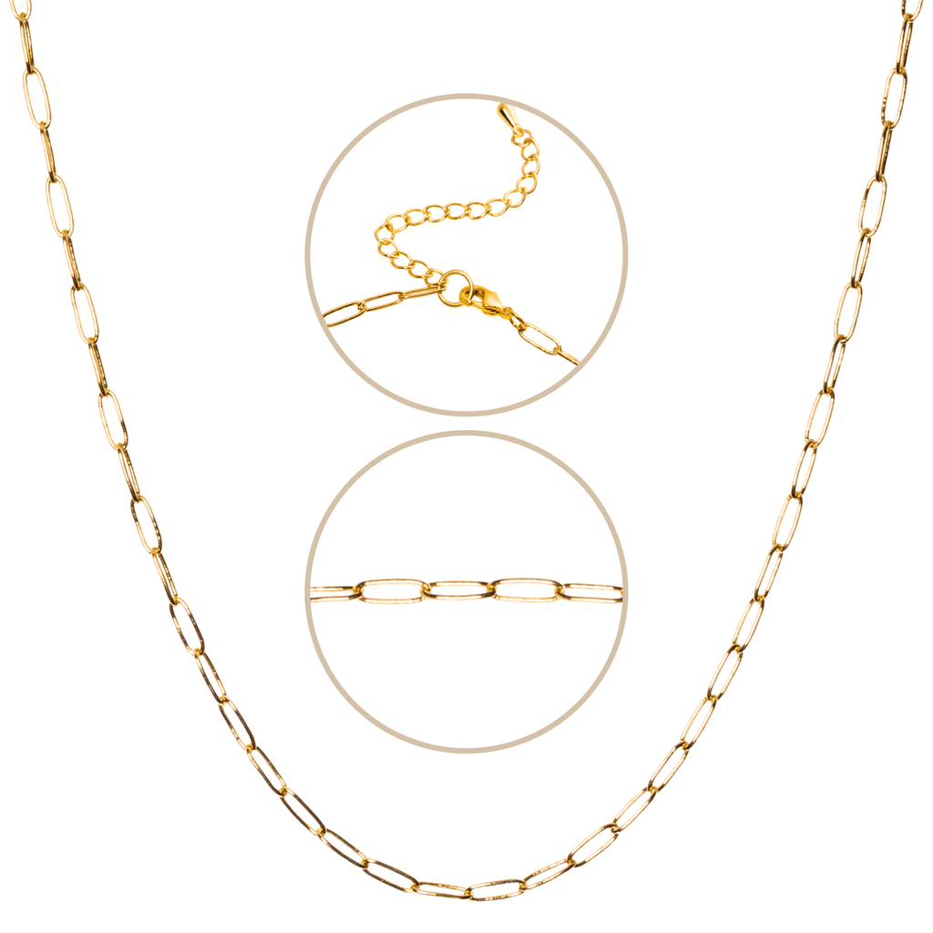 Small Paperclip Chain Necklace in Gold