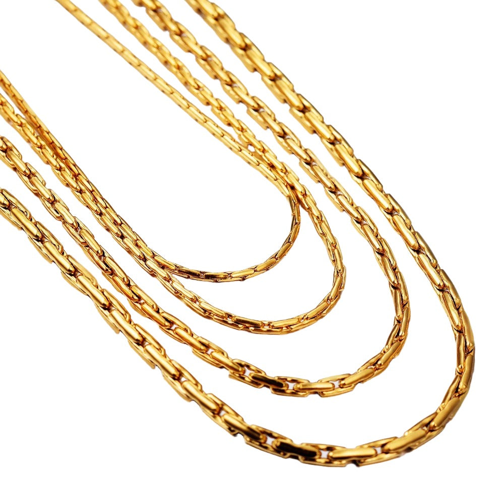 CH-2350SS/G  0.7mm beading chain made of stainless steel in waterproof gold finish