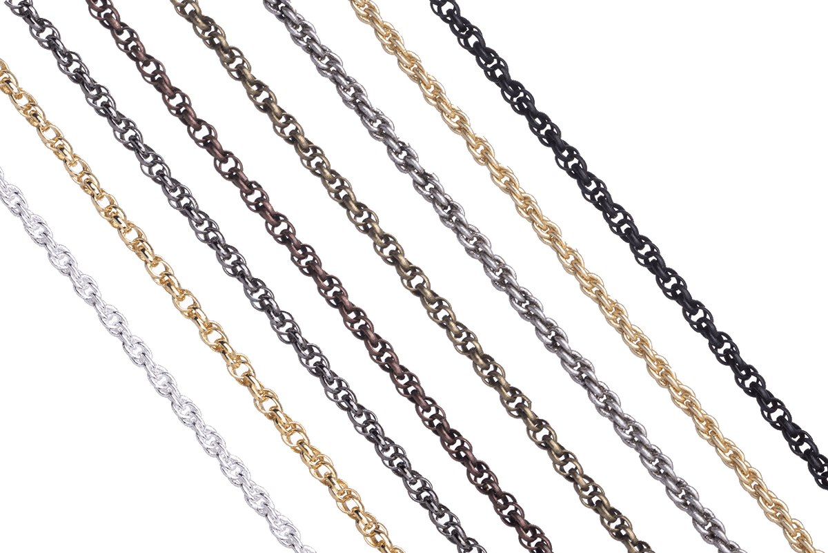 1.6mm Spiral Rolo Chain | Jewelry Making | Continental