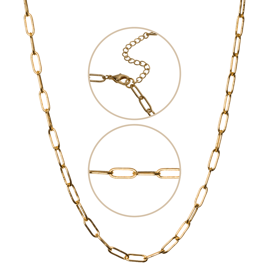 Paperclip Chain Necklace in Gold