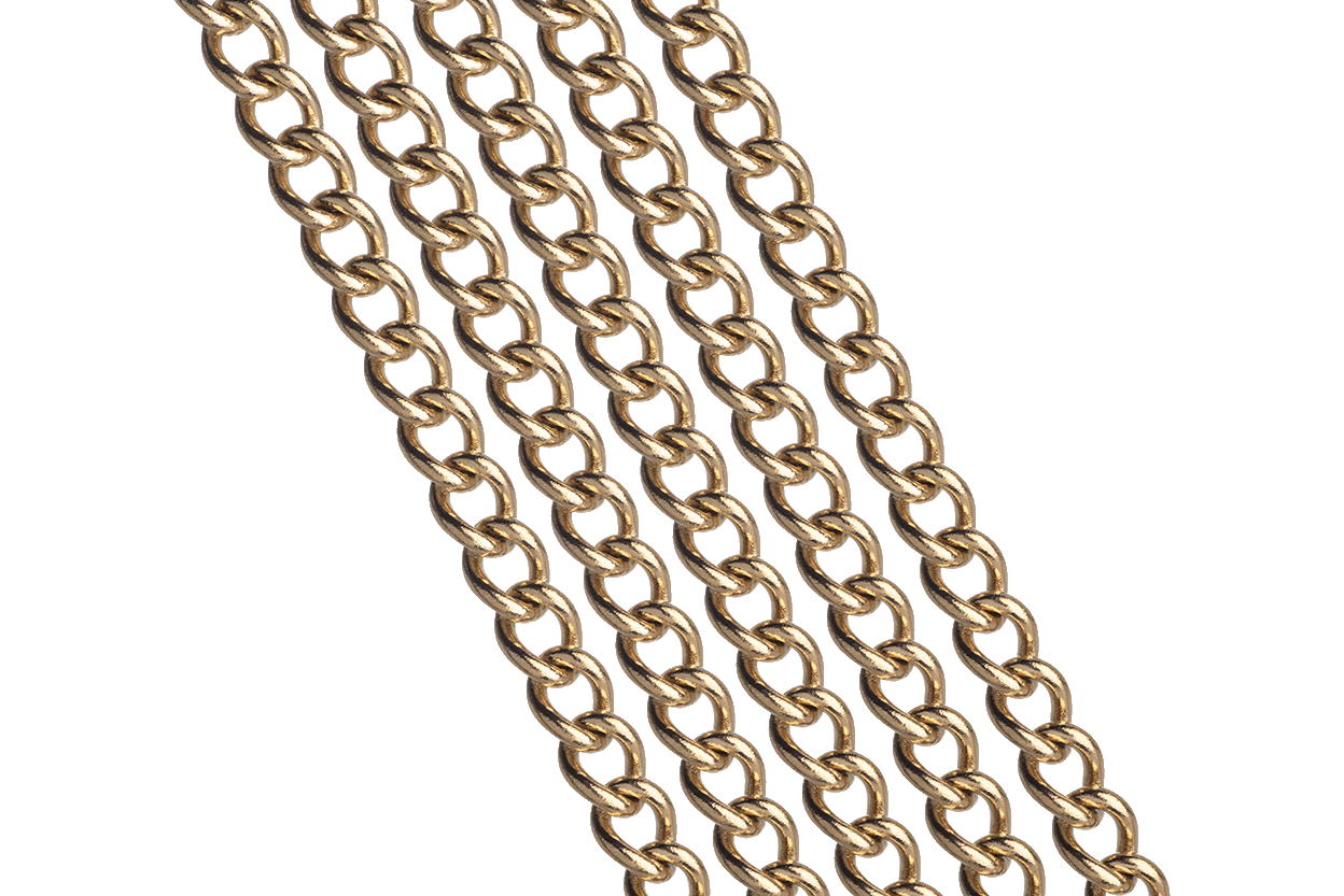 CH-121SS/G Permanent Waterproof Gold Stainless Steel Curb Chain