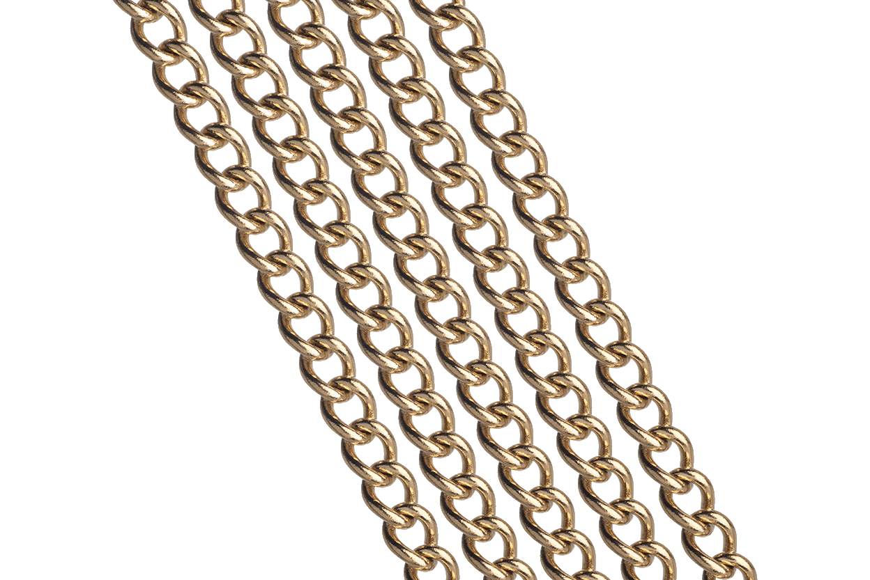 CH-121SS/G Permanent Waterproof Gold Stainless Steel Curb Chain ...