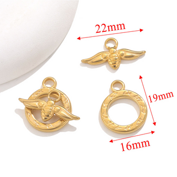 CL/TC2SS/G Bee Toggle Clasp in Waterproof Gold