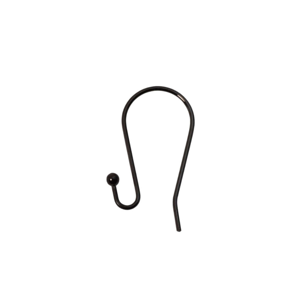 Ear Wire Kidney with 2mm Ball - Hypoallergenic Gunmetal - Sold by Dozen