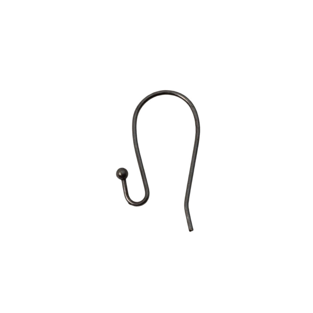 Ear Wire Kidney with 2mm Ball - Hypoallergenic Antique Silver - Sold by Dozen