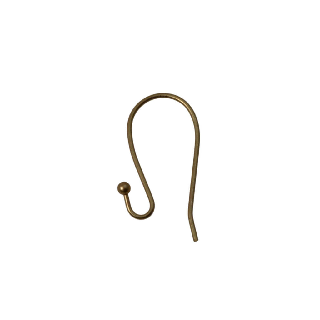 Ear Wire Kidney with 2mm Ball - Hypoallergenic Matte Gold - Sold by Dozen