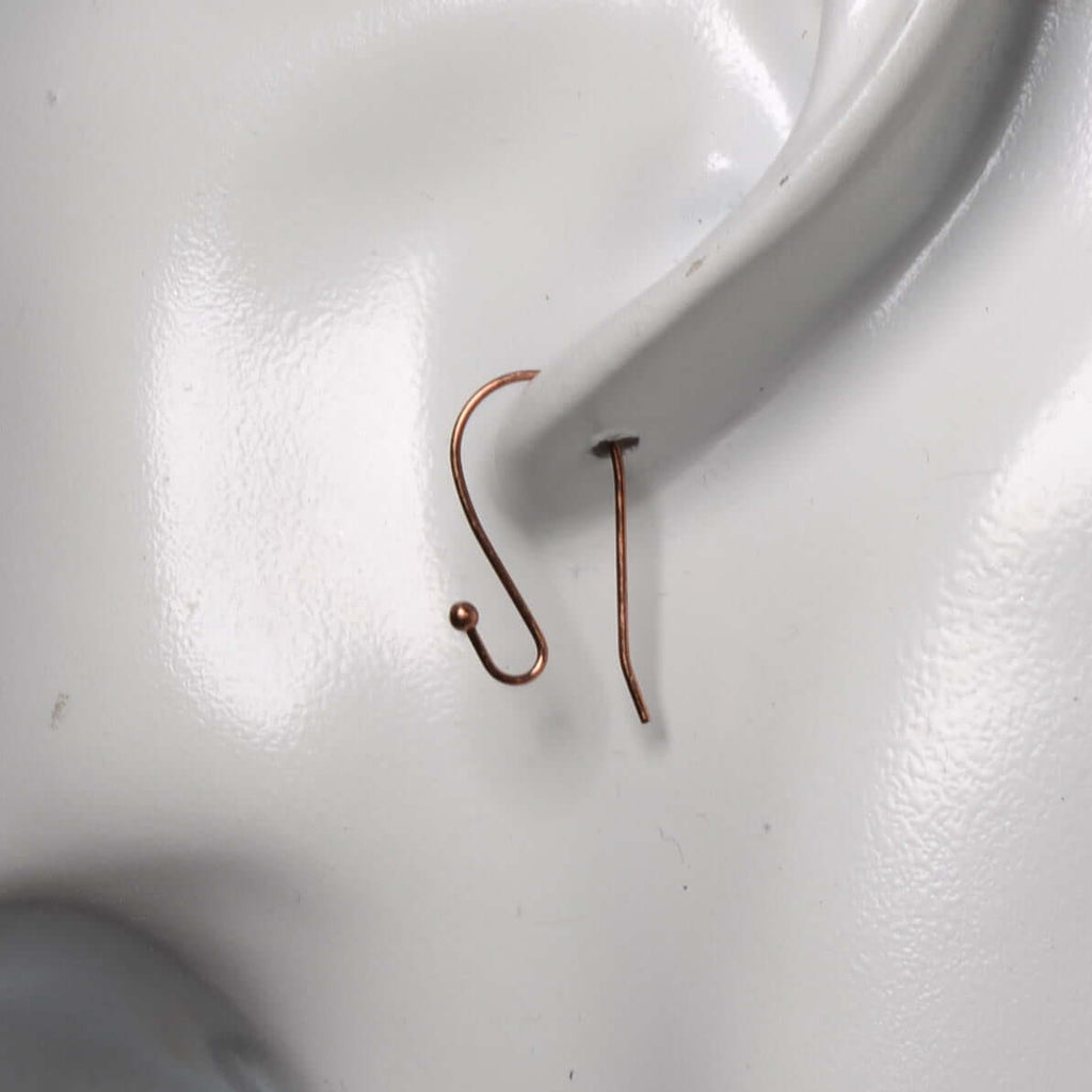 Ear Wire Kidney with 2mm Ball - Hypoallergenic Antique Copper - Sold by Dozen