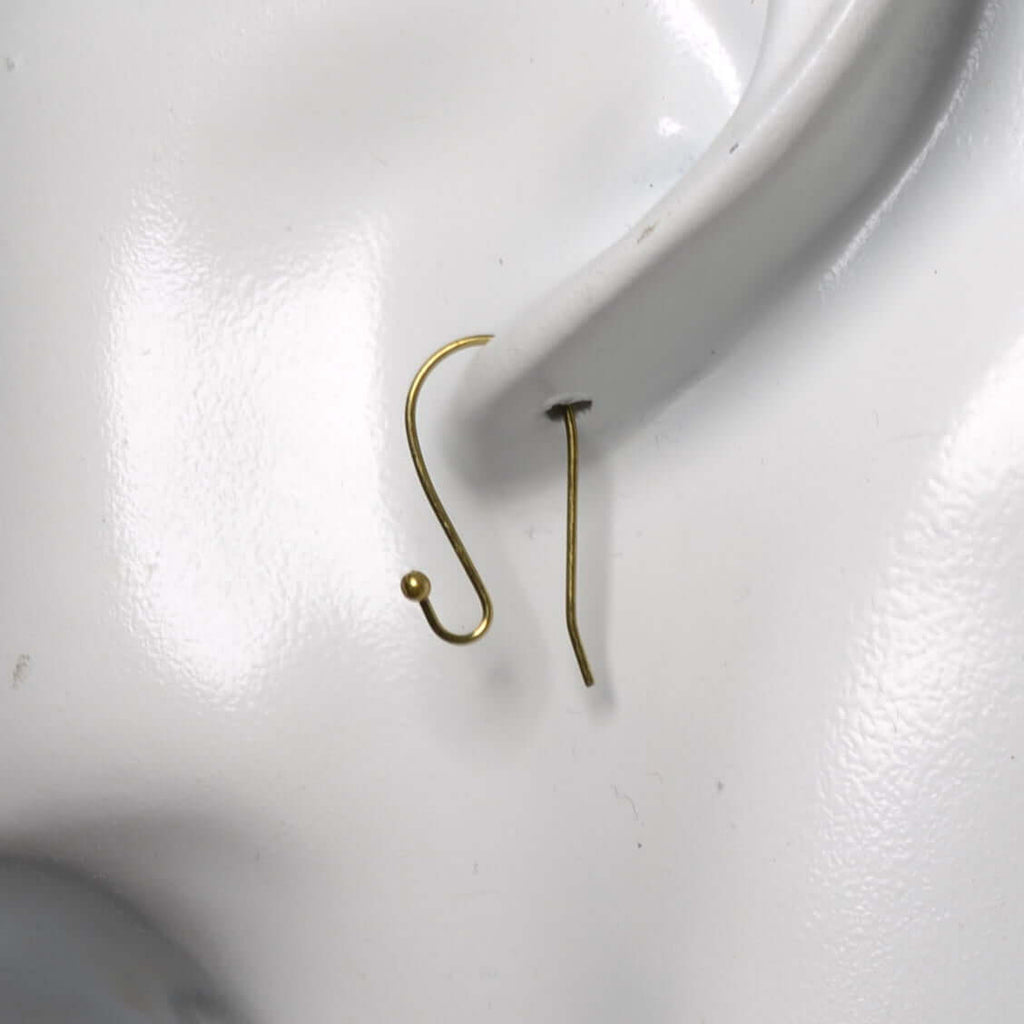 Ear Wire Kidney with 2mm Ball - Hypoallergenic Antique Brass - Sold by Dozen