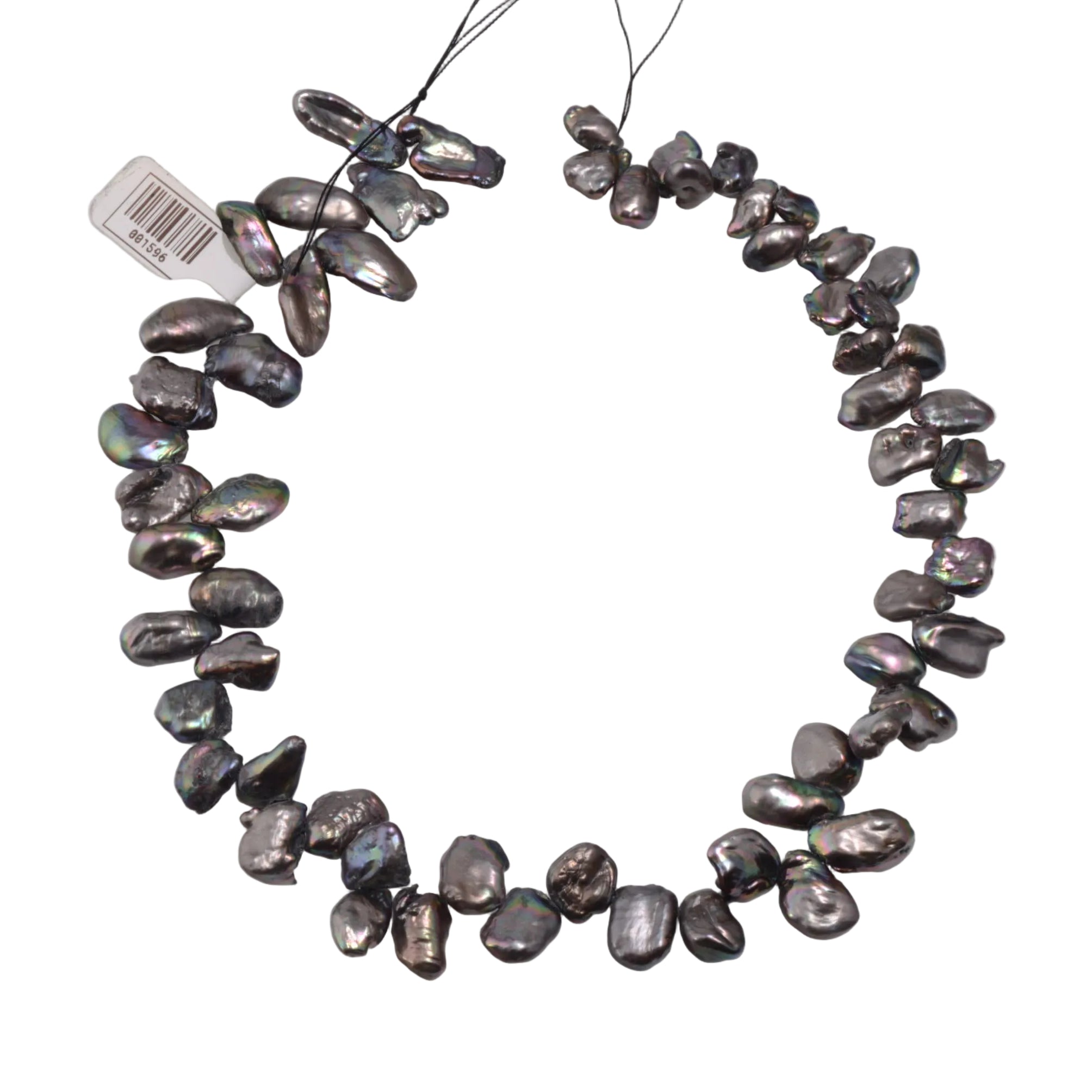 Dark Peacock Keshi Freshwater Pearl Chips 15mm Strand