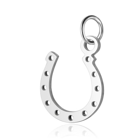 SSC4 10mm x 17mm Horseshoe Charm Sold by the Piece Available in Stainless Steel and Waterproof Gold