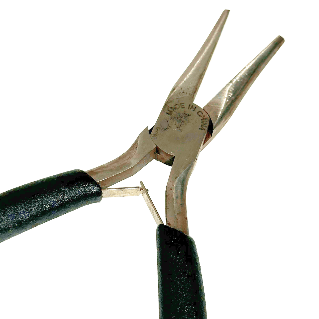 Pair of pliers with green handles on a white background