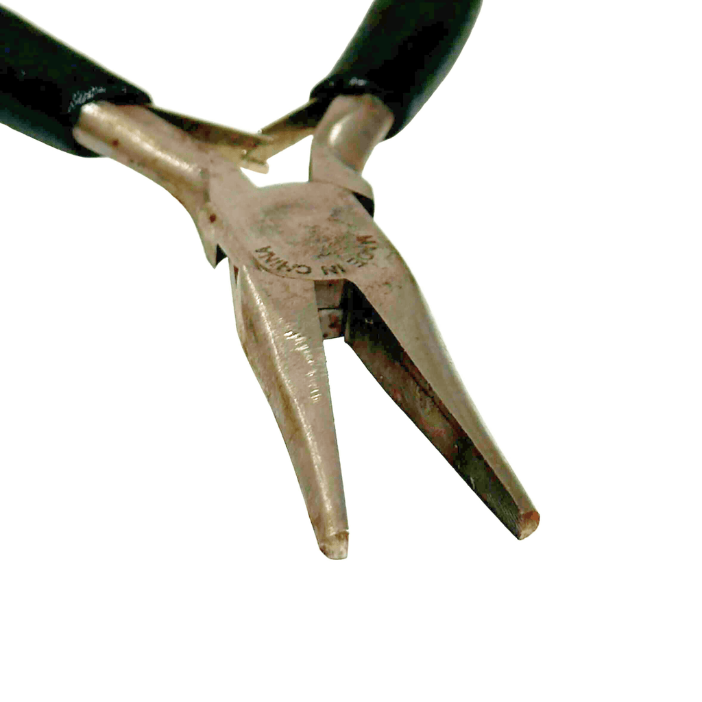 Pair of pliers with green handles on a white background