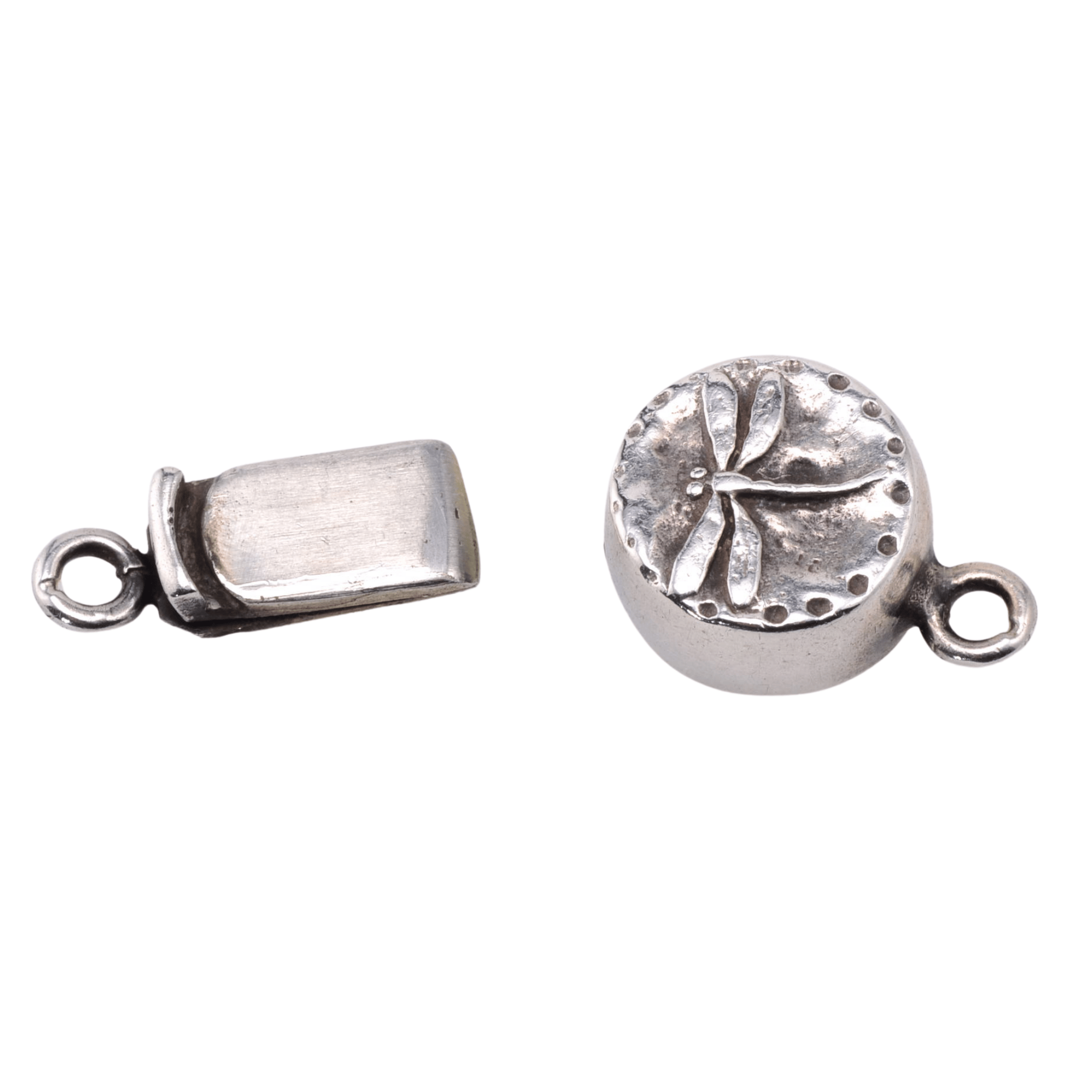 Taxco Sterling Silver Dragonfly Clasp | Box Push | Continental