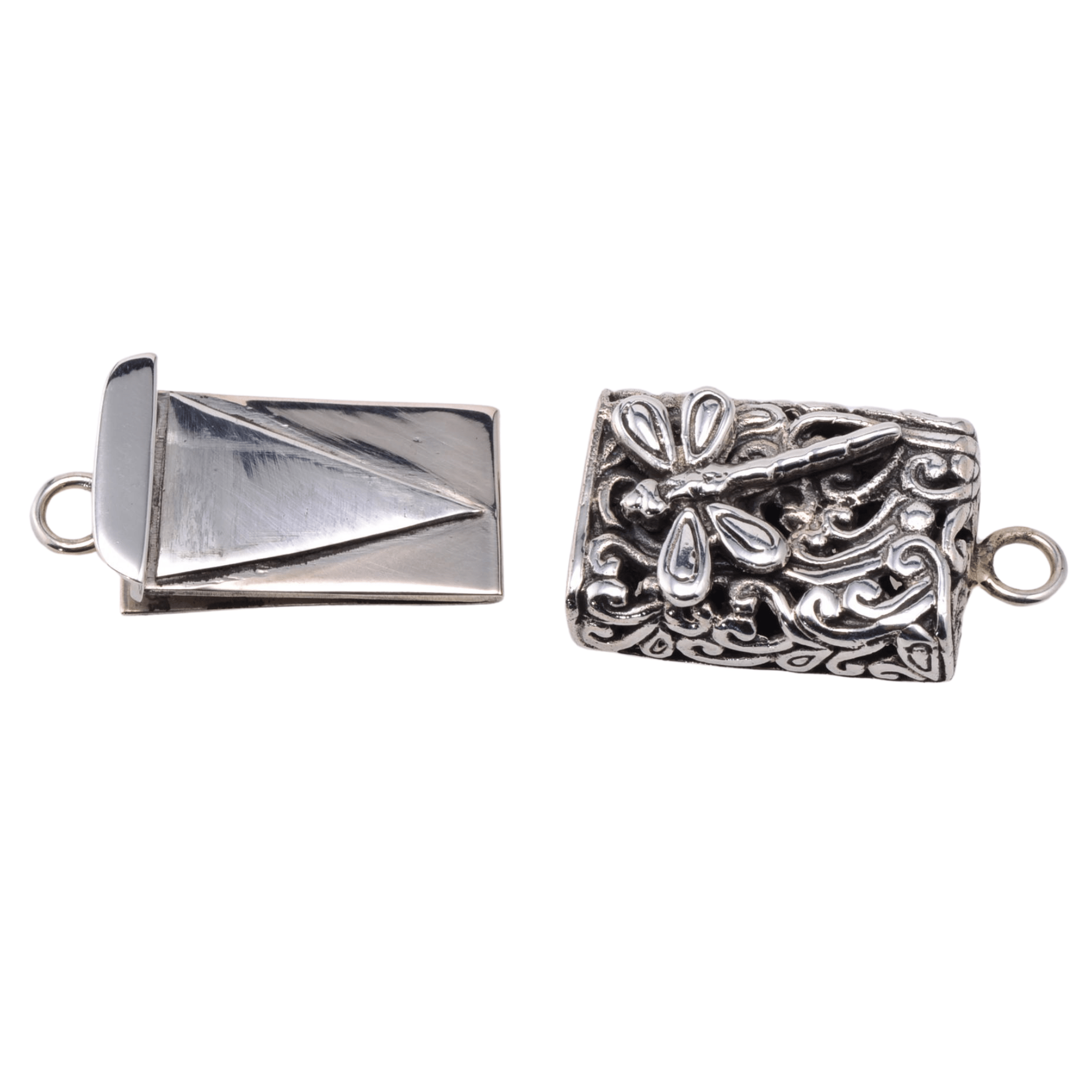 sterling silver セット Sterling Silver Dragonfly Clasp | Box Push | Continental