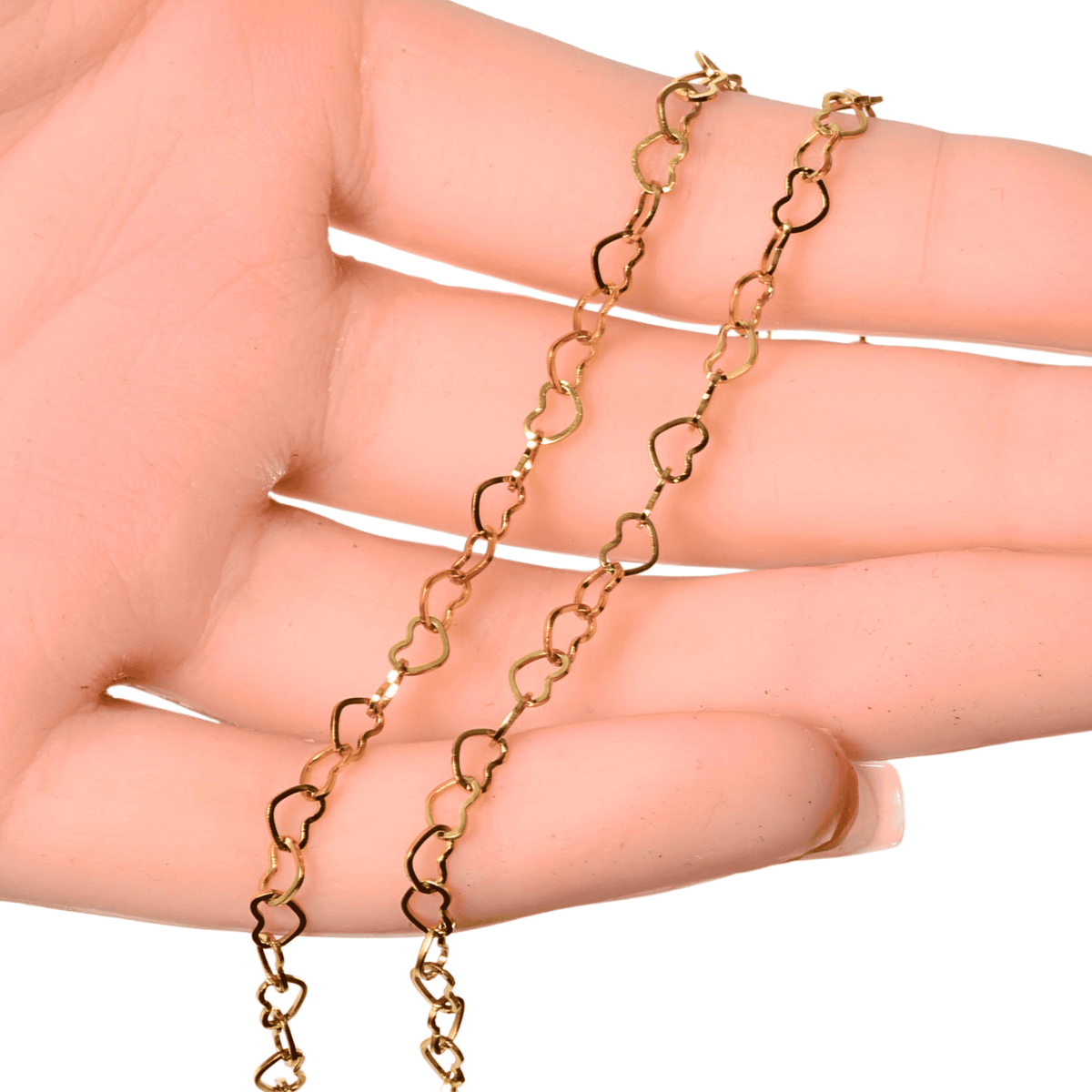 Heart Chain Non Tarnish Gold 5mmx3mm | Waterproof | Continental