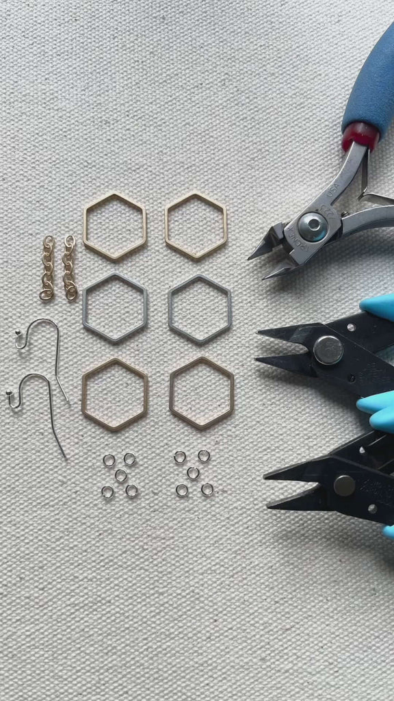 18mm Soldered Hexagon Connector Link in Plated Brass, K85, for Jewelry Making, Sold Individually, Versatile Craft Component