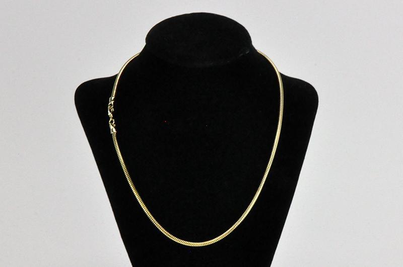 Necklace Gold SNAKE1.5 1.5mm 20 snake chain necklace 1.5mm 20 snake chain necklace | Continental Bead | Wholesale Jewelry SNAKE1.5-N/S20/G