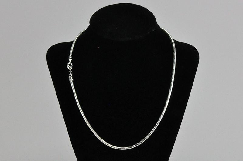 Sterling Silver Snake Chain (1mm) Necklace with Lobster Clasp ~ 20