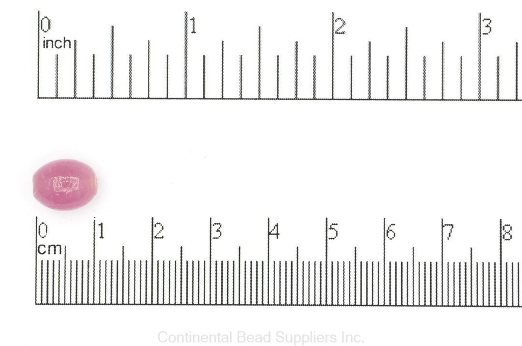 Glass Bead Pink Oval Glass Bead INGLASS1 PINK #69