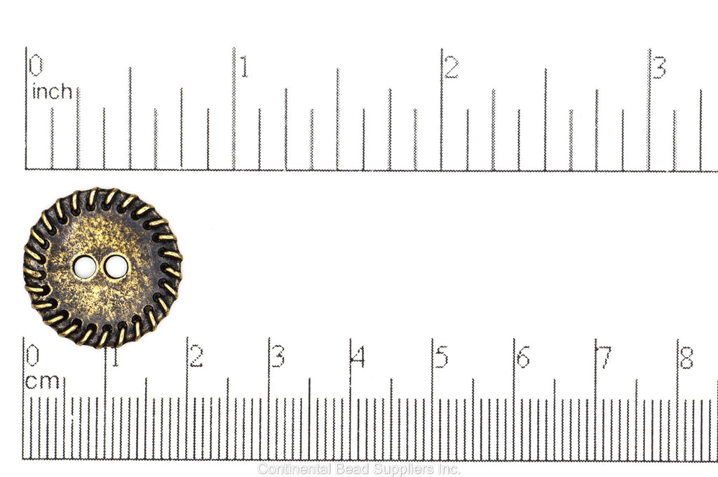 Button Antique Brass BTN6 19.5mm Pewter Button BTN6AB