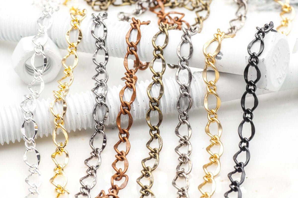 Jewelry making supplies figaro chain 11mm x 7 5mm sold by the fo