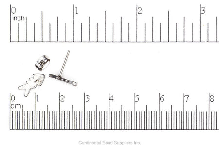Post Earwire Stainless Steel EW22SS 11.8mm Fishbone Post Earwire Earrings & Post Back EW22SS