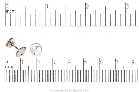 Post Earwire Stainless Steel EW23SS 8mm Round Post Earwire Earrings & Post Back EW23SS