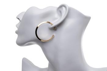 EW5017 Beveled 40mm Hoop Earrings with Earring Back