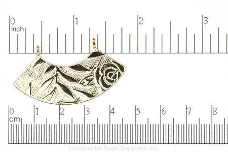 Pendant K141 Curved Collar Connector Pendant with Floral Details