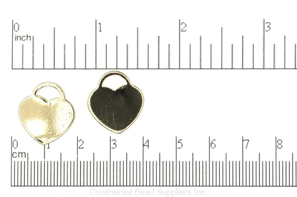 Charm Gold K142 Stamp-able Heart Charm K142G