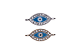 K165 Silver & Gold CZ Epoxy Eye Charm
