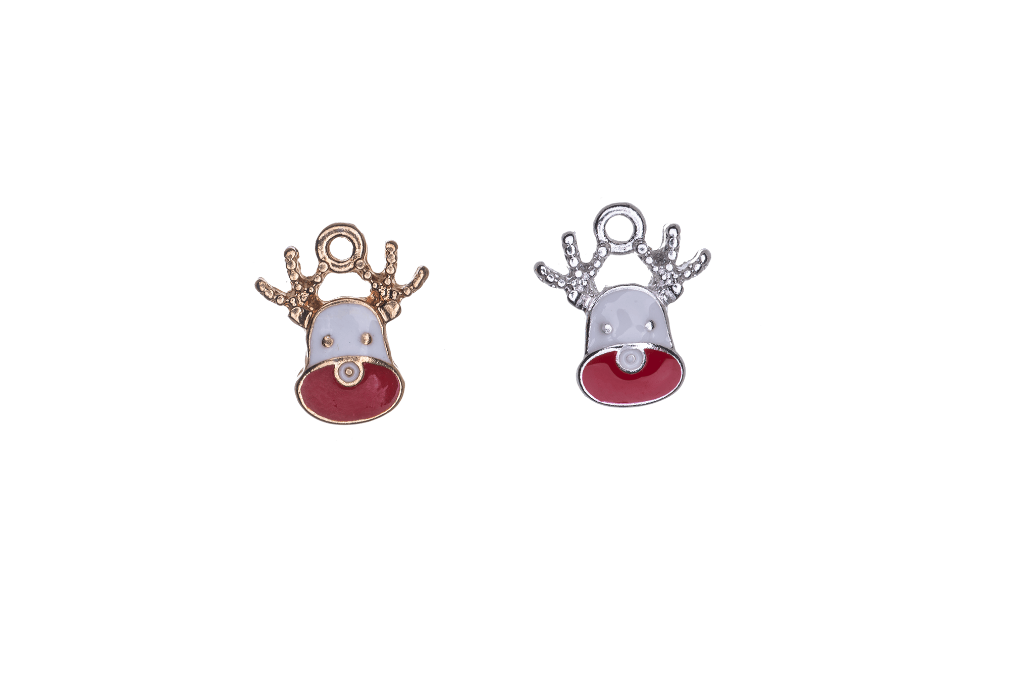 K168 Silver & Gold Epoxy Reindeer Christmas Charm