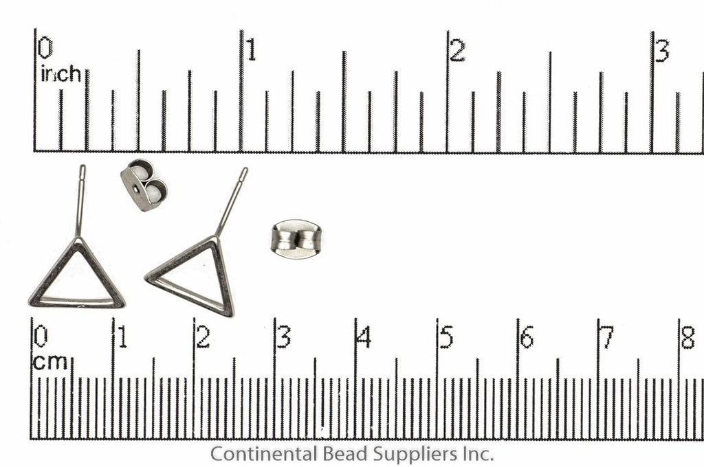 Earring Satin Rhodium KE19 Triangle Earring KE-19SRH