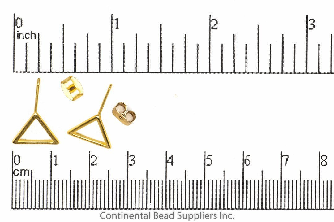 Earring Satin Hamilton Gold KE19 Triangle Earring KE-19SHG