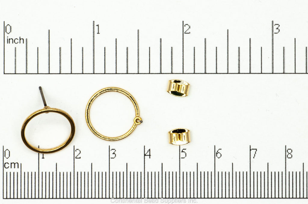 Earring Gold KE21 Hoop Post Earring KE-21G