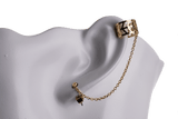 KE-33 Earring Cuff with Chain, Post and Earnut