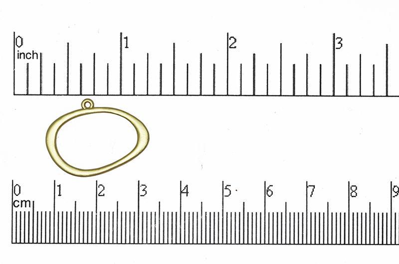 Charm Satin Hamilton Gold K22 Oblong Circle Charm Pendant K22SHG
