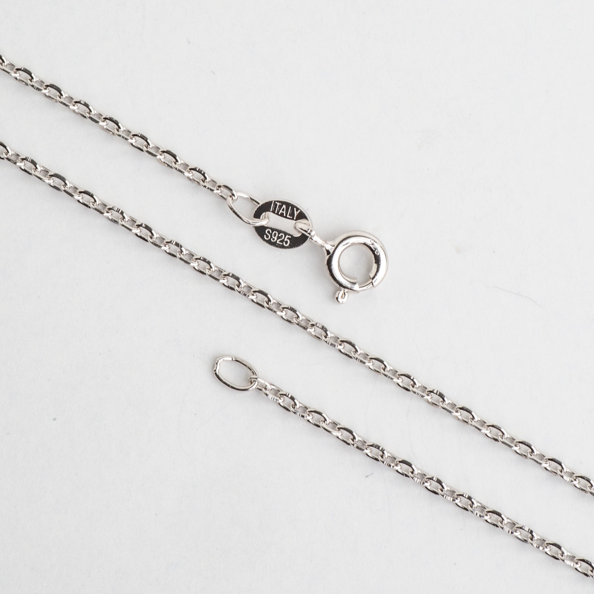 1.5mm Cable Chain .925 Sterling Silver Necklace With Spring Ring