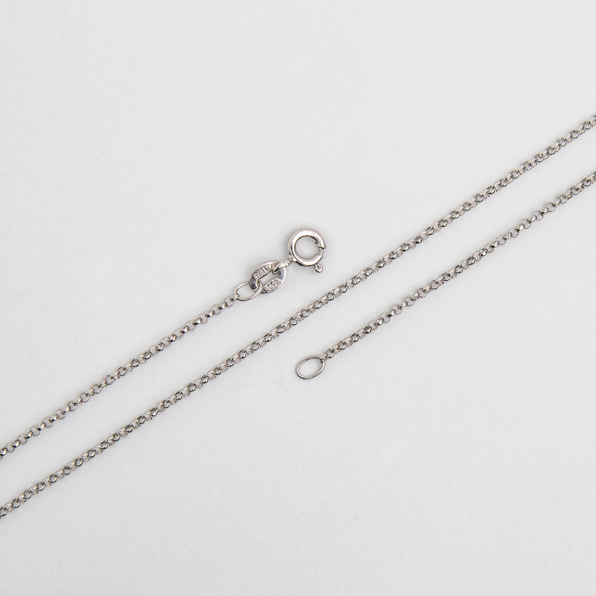 Necklace 16 inch N3ST 1.50mm Rolo Chain Sterling Silver Necklace With Spring Ring Clasp Available in 3 Sizes Made in Italy .925 Sterling Silver 1.50mm Rolo Chain .925 Sterling Silver Necklace With Spring Ring Clasp  N3ST16