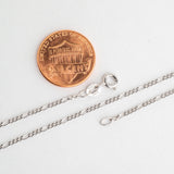 Necklace N6ST 1.5mm Figaro Chain Sterling Silver Necklace With Spring Ring Clasp Available in 3 Sizes Made in Italy .925 Sterling Silver 1.5mm Figaro Chain .925 Sterling Silver Necklace With Spring Ring Clasp 