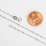 Necklace N9ST 1mm Satellite Chain With 1.75mm Bead Sterling Silver Necklace With Spring Ring Clasp Available in 3 Sizes Made in Italy .925 Sterling Silver