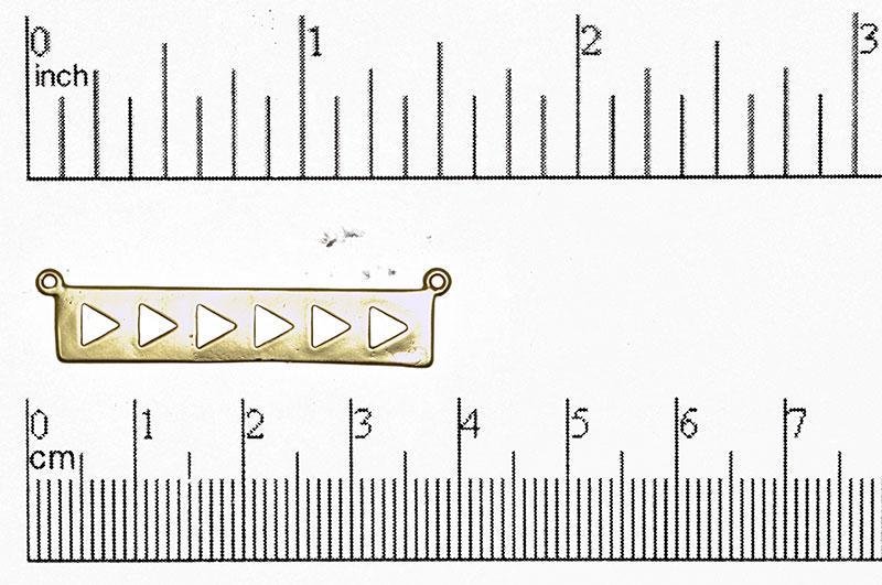 Charm Satin Hamilton Gold K73 Bar Charm Pendant with Triangles K73SHG