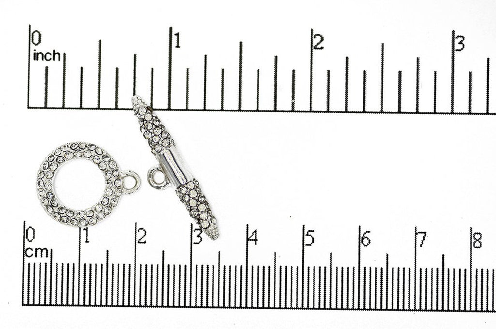 Pave Clasp Silver CL/34 Toggle Clasp CL/34S